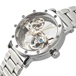 Чоловічий механічний годинник Forsining Air Silver Metal, 2 ремінці