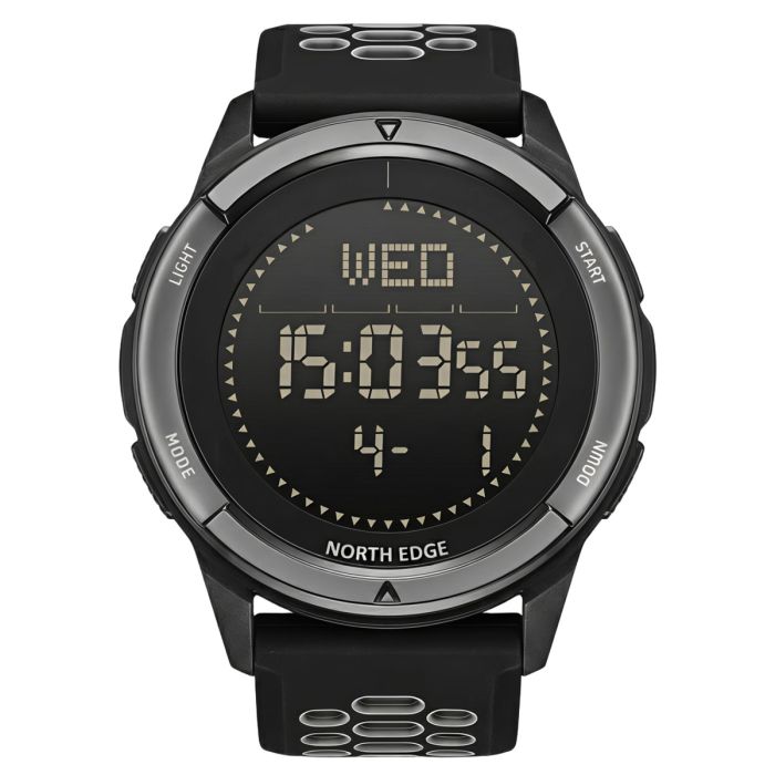 Чоловічий водостійкий спортивний тактичний з компасом годинник North Edge Alps Flex Grey з компасом - изображение 1