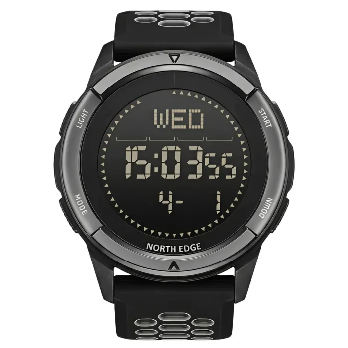 Чоловічий водостійкий спортивний тактичний з компасом годинник North Edge Alps Flex Grey з компасом - зображення 1