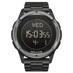 Чоловічий водостійкий спортивний тактичний з компасом годинник North Edge Alps Stainless Black з компасом