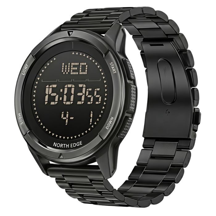 Чоловічий водостійкий спортивний тактичний з компасом годинник North Edge Alps Stainless Black з компасом - зображення 2