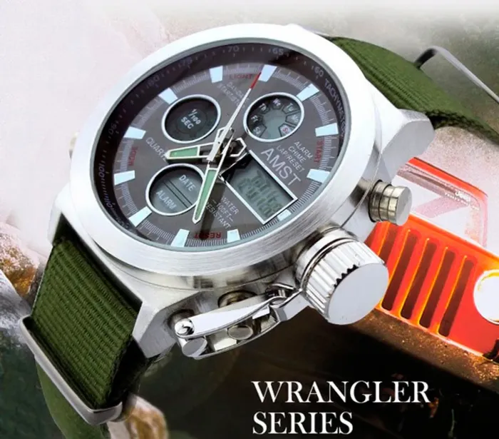 Чоловічий спортивний водостійкий тактичний годинник AMST Mountain Green - зображення 6