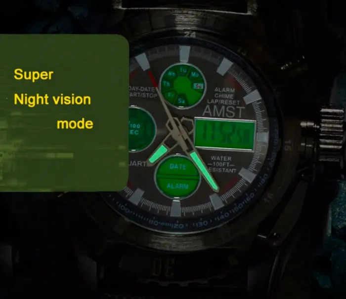 Чоловічий спортивний водостійкий тактичний годинник AMST Mountain Green - зображення 10