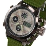Чоловічий водостійкий спортивний тактичний годинник AMST Mountain Green, 2 ремінці