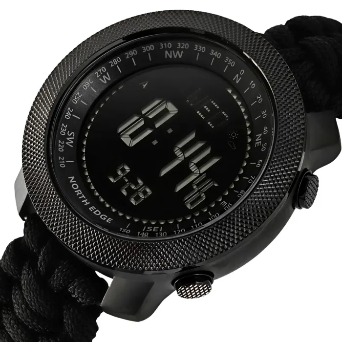 Чоловічий водостійкий спортивний тактичний з компасом годинник North Edge Apache Paracord Edition, 2 ремінці - зображення 1