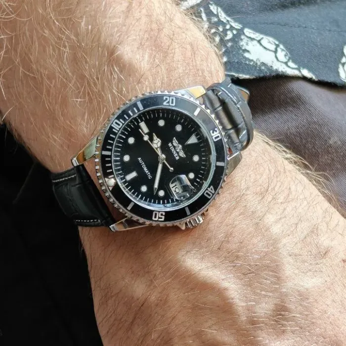 Чоловічий механічний годинник Winner Basel Deluxe, 2 ремінці - зображення 7