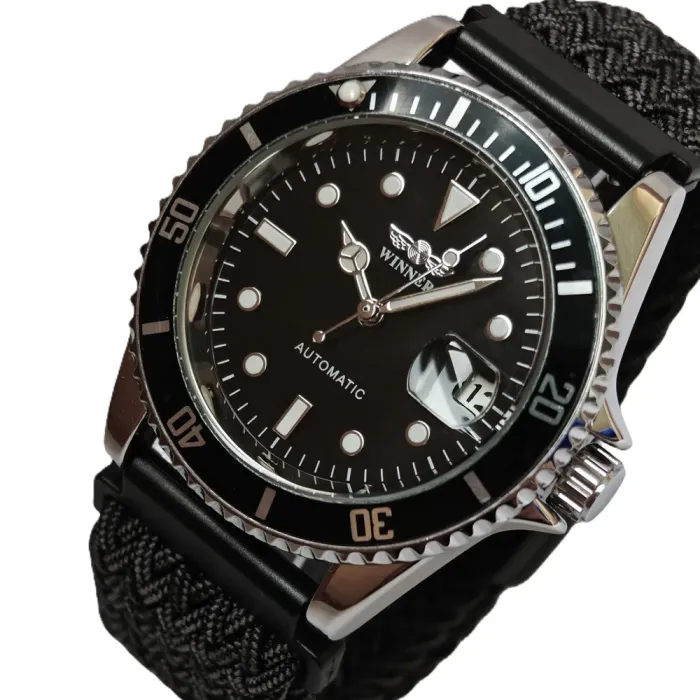 Чоловічий механічний годинник Winner Basel Nylon, 2 ремінці - зображення 1