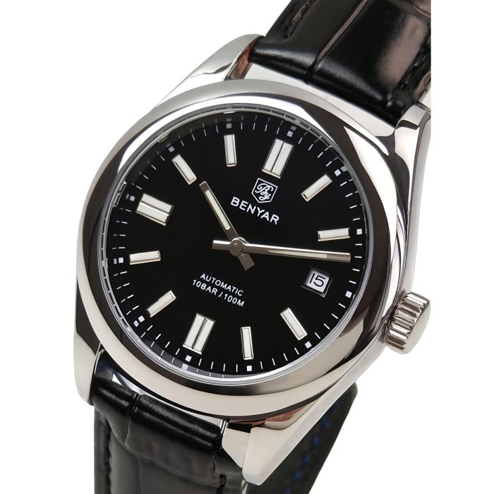 Чоловічий механічний годинник Benyar Automatic Leather Deluxe 10 BAR, 2 ремінці - зображення 1