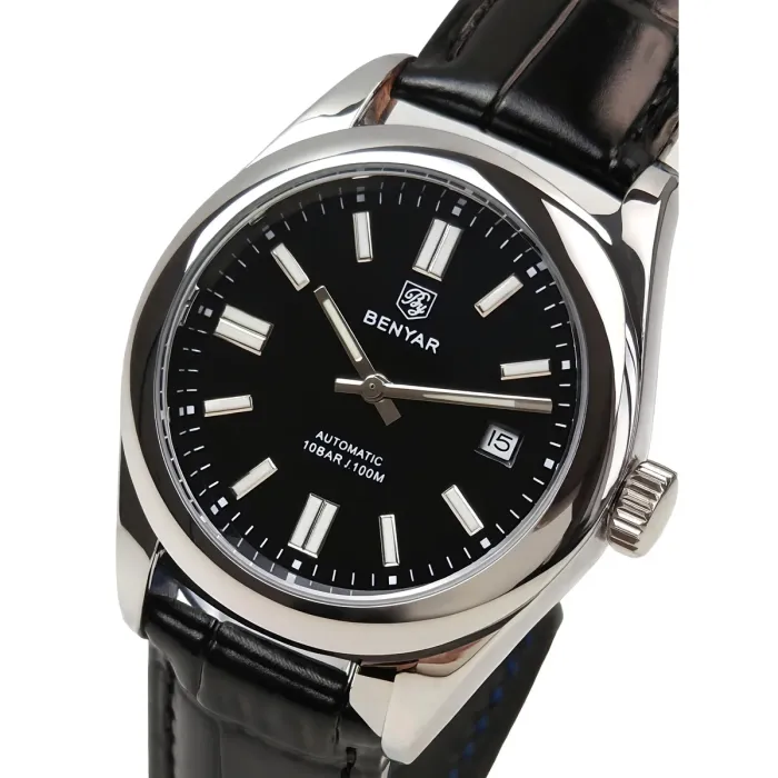 Чоловічий механічний годинник Benyar Automatic Leather Deluxe УЦІНКА - зображення 1