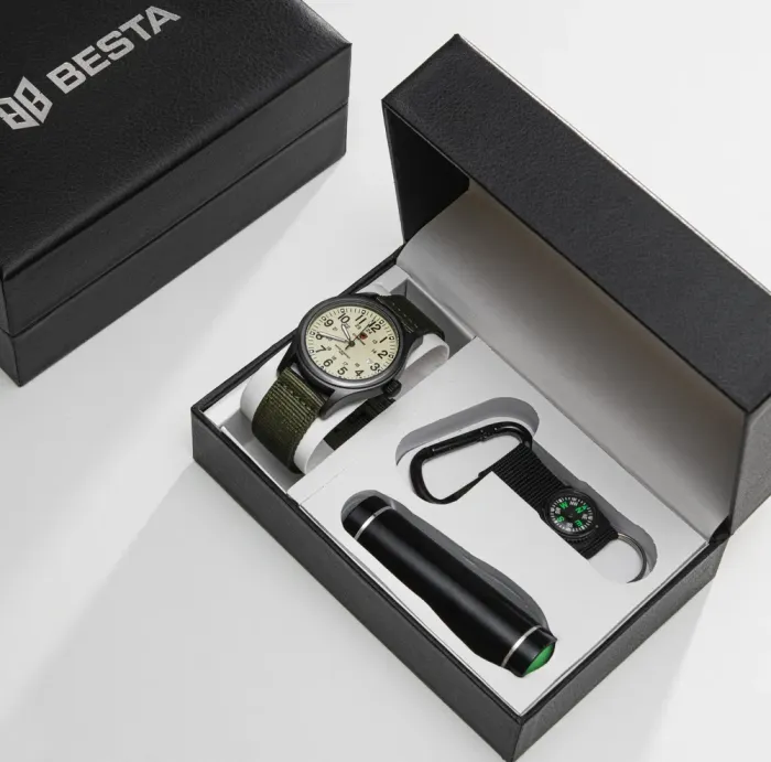 Чоловічий тактичний годинник Besta Box Command Light подарунковий набір, з компасом - зображення 3