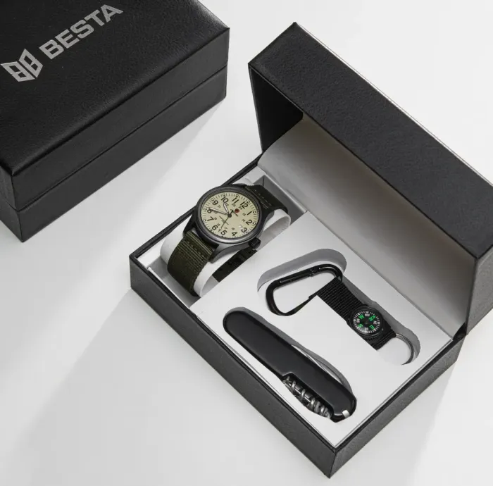 Чоловічий тактичний годинник Besta Box Command Set подарунковий набір, з компасом - зображення 4