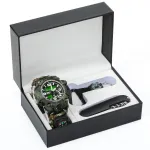 Чоловічий водостійкий спортивний тактичний з компасом годинник Besta Box Military Set подарунковий набір, з компасом