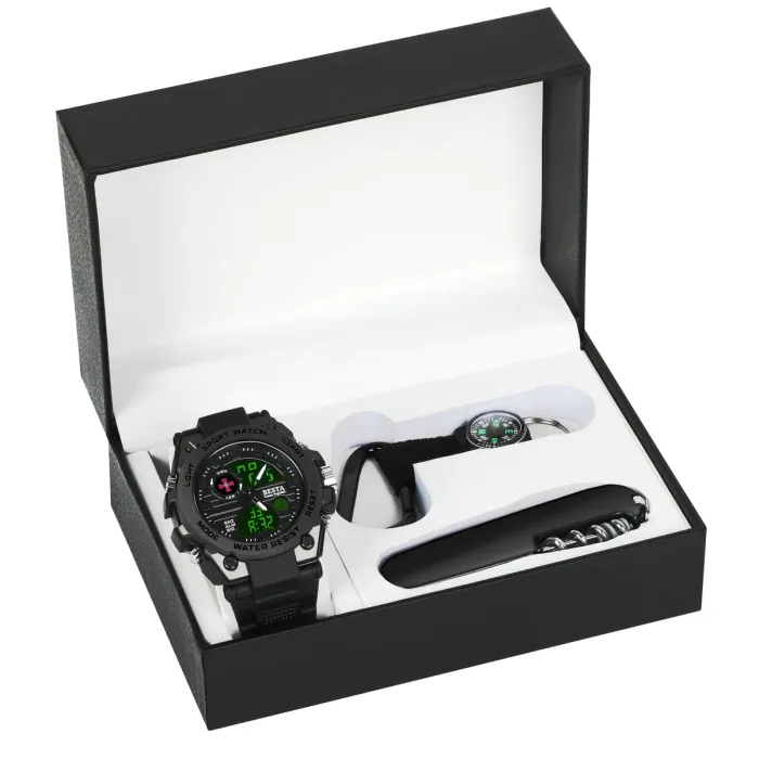 Чоловічий водостійкий спортивний тактичний годинник Besta Box Tattoo ЗСУ Set подарунковий набір, з компасом - зображення 1