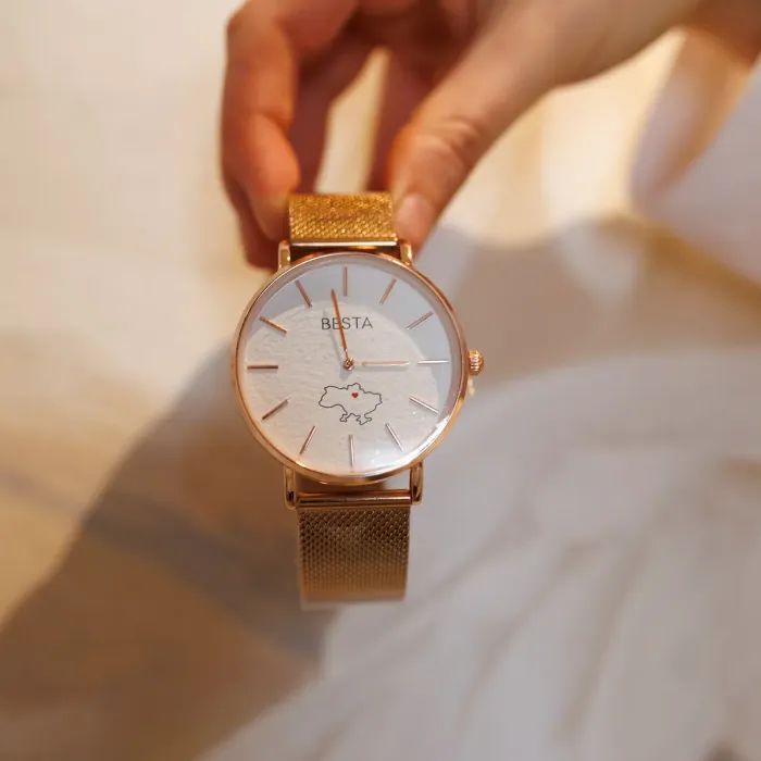 Унісекс годинники Besta Love UA Beige Flower, 2 ремінці - зображення 3