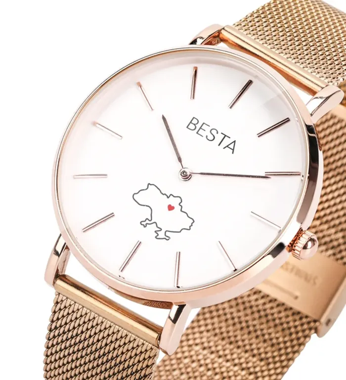 Унісекс годинники Besta Love UA Beige Flower, 2 ремінці - зображення 5