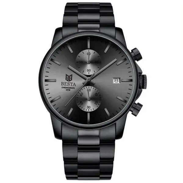 Чоловічий годинник Besta Mars Black & Gray Nylon, 2 ремінці - зображення 3