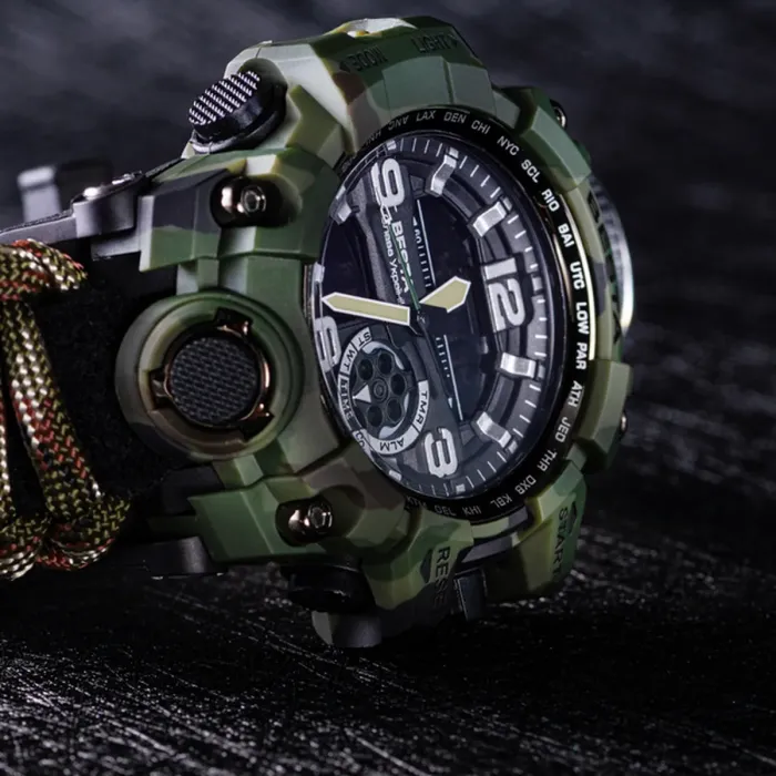 Чоловічий водостійкий спортивний тактичний з компасом годинник Besta Military з компасом - зображення 6