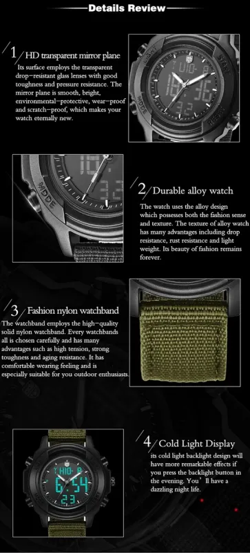 Чоловічий водостійкий спортивний тактичний годинник Besta Palladium 5BAR - зображення 9