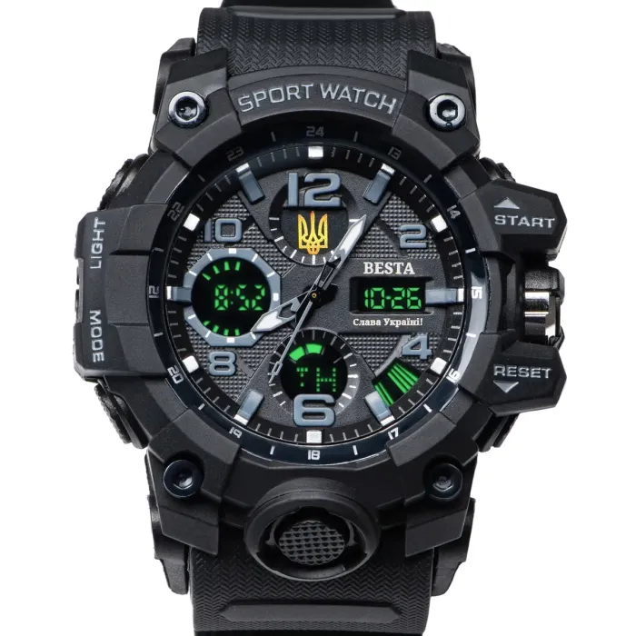 Чоловічий водостійкий спортивний тактичний годинник Besta Box Peremoga Light подарунковий набір, з компасом - зображення 5