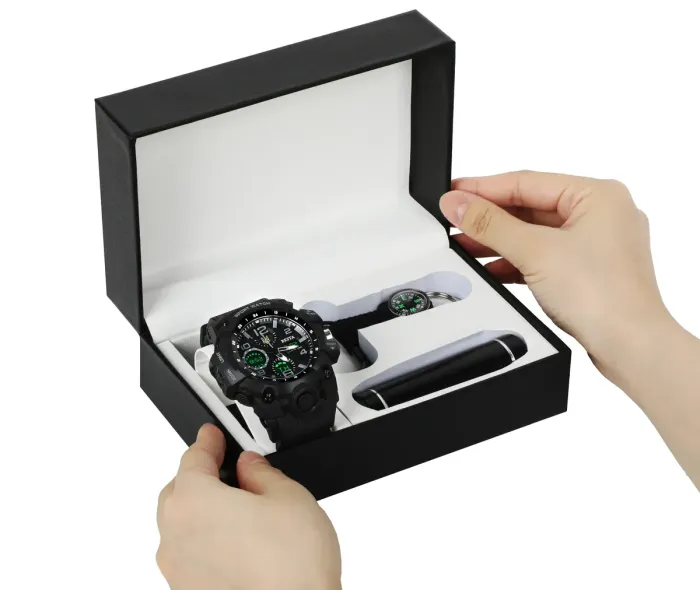 Чоловічий водостійкий спортивний тактичний годинник Besta Box Peremoga Light подарунковий набір, з компасом - зображення 3