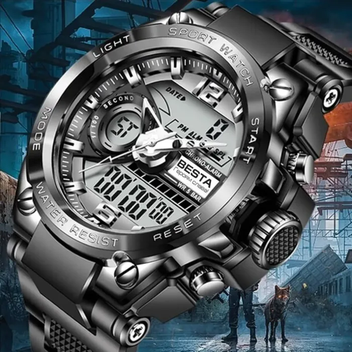 Чоловічий водостійкий спортивний тактичний годинник Besta Sport - зображення 5