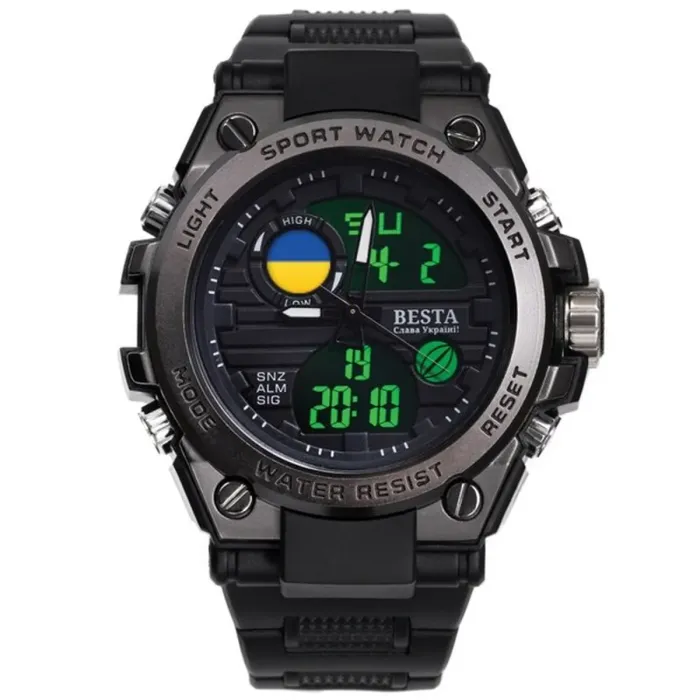 Чоловічий водостійкий спортивний тактичний годинник Besta Tattoo Ukraine Flag - зображення 1