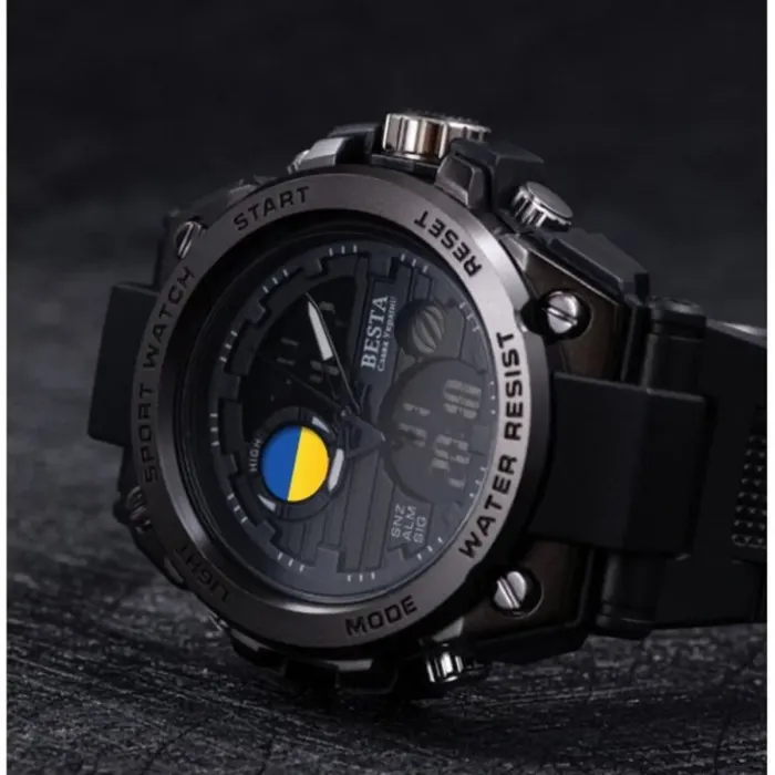 Чоловічий водостійкий спортивний тактичний годинник Besta Tattoo Ukraine Flag - зображення 2