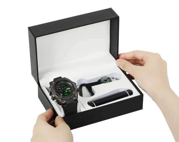 Чоловічий водостійкий спортивний тактичний годинник Besta Box Tattoo ЗСУ Light подарунковий набір, з компасом - зображення 3