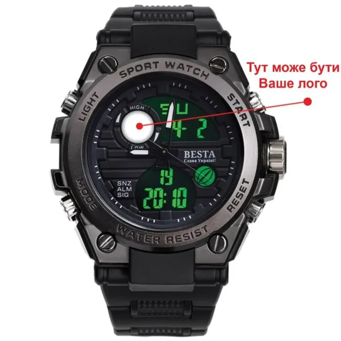 Чоловічий водостійкий спортивний тактичний годинник Besta Tattoo з Вашим ЛОГО - зображення 1