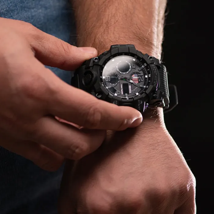 Чоловічий водостійкий спортивний тактичний годинник Besta USA FLAG - зображення 9