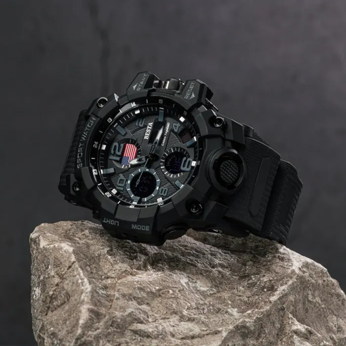 Чоловічий водостійкий спортивний тактичний годинник Besta USA FLAG - зображення 6