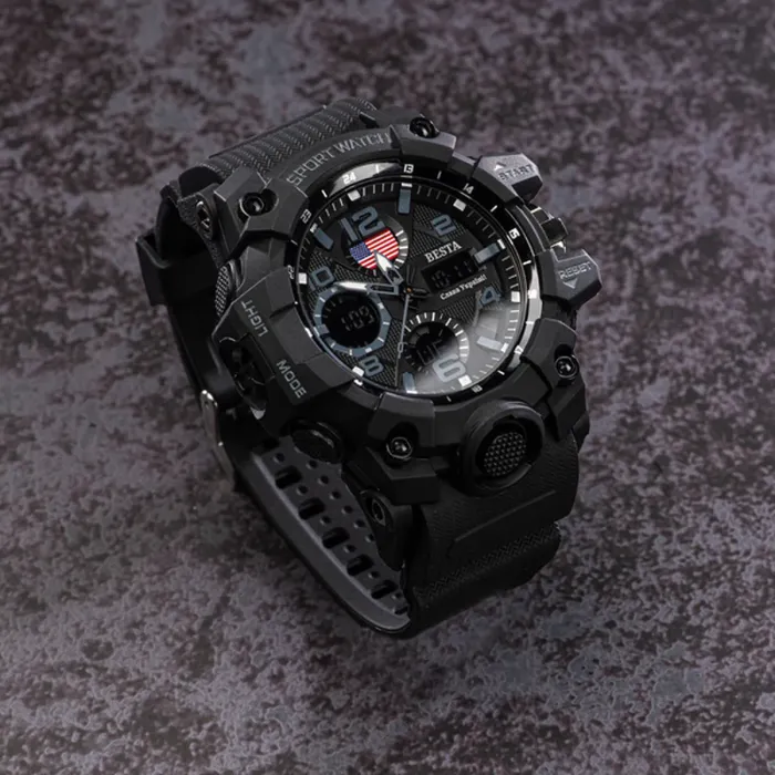 Чоловічий водостійкий спортивний тактичний годинник Besta USA FLAG - зображення 7