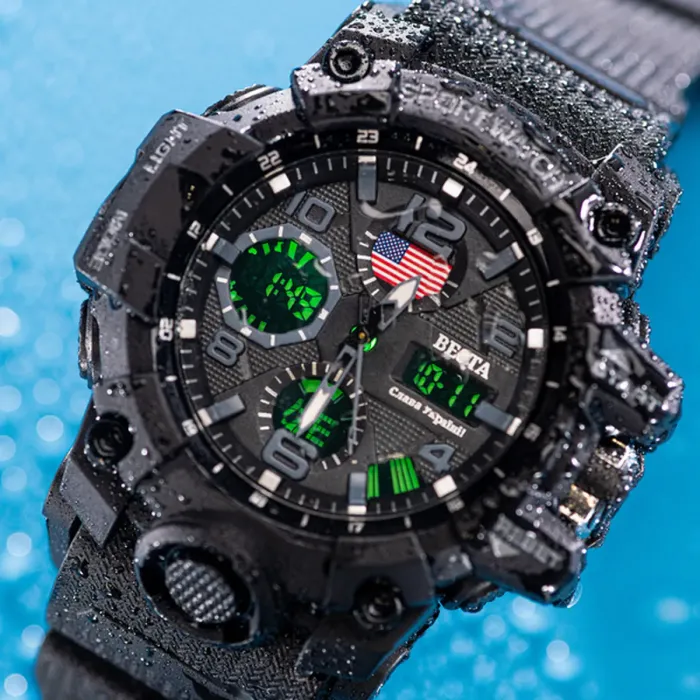 Чоловічий водостійкий спортивний тактичний годинник Besta USA FLAG - зображення 5