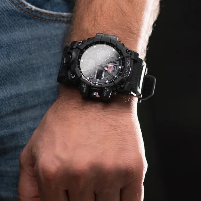 Чоловічий водостійкий спортивний тактичний годинник Besta USA FLAG - зображення 11