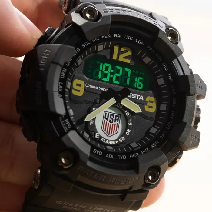 Чоловічий спортивний водостійкий тактичний годинник Besta USA Logo - зображення 4