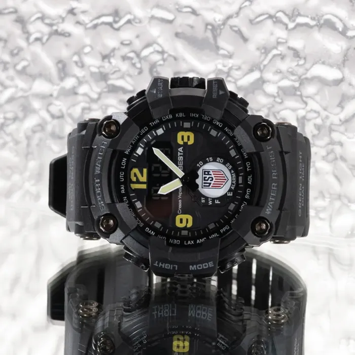 Чоловічий спортивний водостійкий тактичний годинник Besta USA Logo - зображення 6