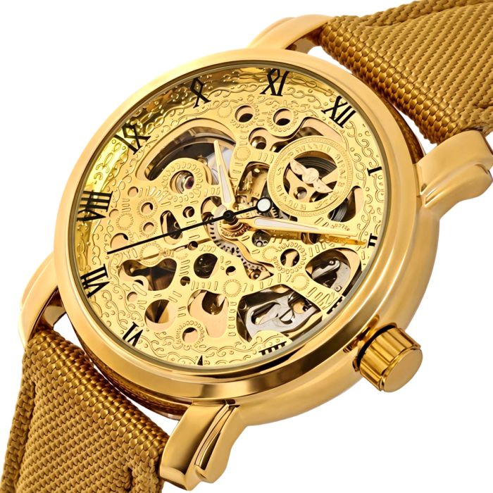 Чоловічий механічний годинник Winner BestSeller Sahara Gold, 2 ремінці - изображение 1