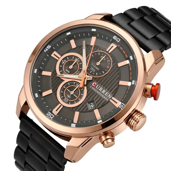 Чоловічий годинник Curren BigBoss Metal Black - зображення 1
