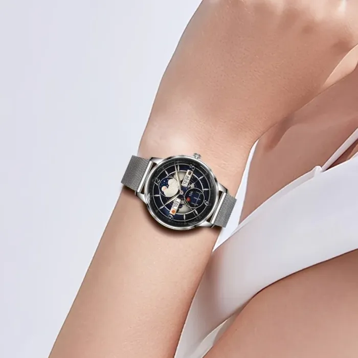 Розумний смарт годинник Smart Brilliant Slim Silver Rubber - зображення 6