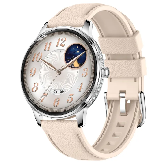 Розумний смарт годинник Smart Brilliant Slim Silver Rubber - зображення 1