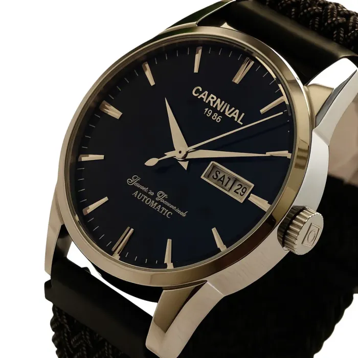 Чоловічий механічний годинник Carnival Flagman Magnetic Grey, 2 ремінці - зображення 1