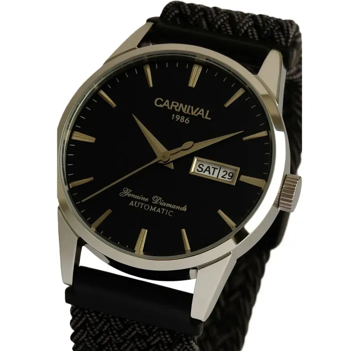 Чоловічий механічний годинник Carnival Flagman Magnetic Grey, 2 ремінці - зображення 2