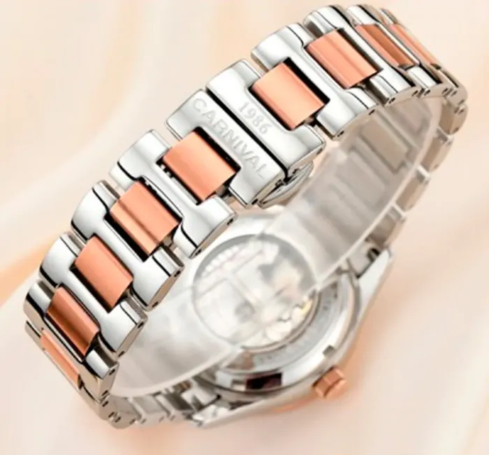 Жіночий механічний годинник Carnival Lady Elite Beige Flower, 2 ремінці - изображение 6