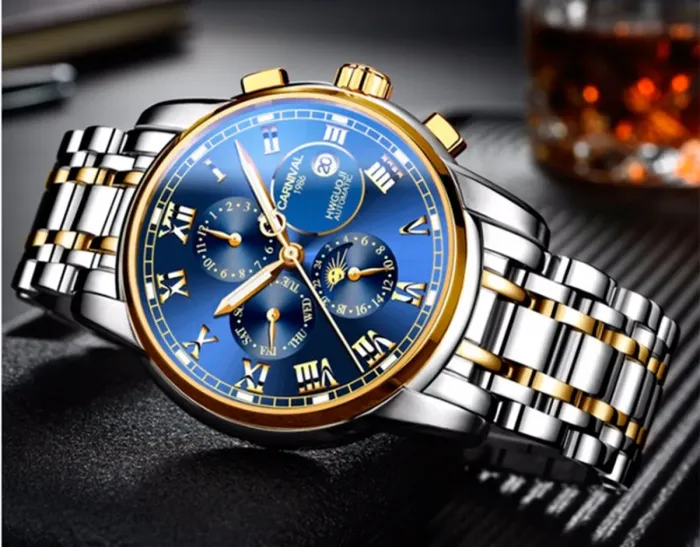 Чоловічий класичний механічний годинник Carnival London Silver 8704 - зображення 6