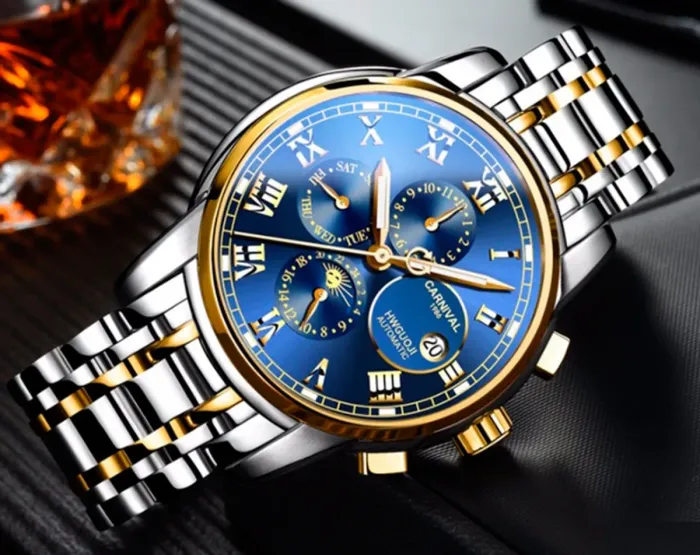 Чоловічий класичний механічний годинник Carnival London Silver 8704 - зображення 7