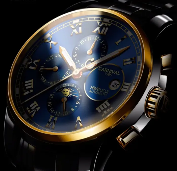 Чоловічий класичний механічний годинник Carnival London Silver 8704 - зображення 8