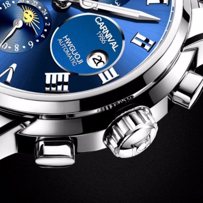 Чоловічий механічний годинник Carnival London Sahara Gold, 2 ремінці - изображение 6