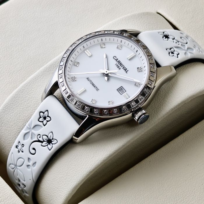 Жіночий механічний годинник Carnival Luiza White Flower, 2 ремінці - зображення 7