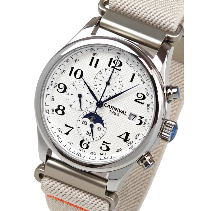 Чоловічий механічний годинник Carnival Masters White Sand, 2 ремінці - зображення 1