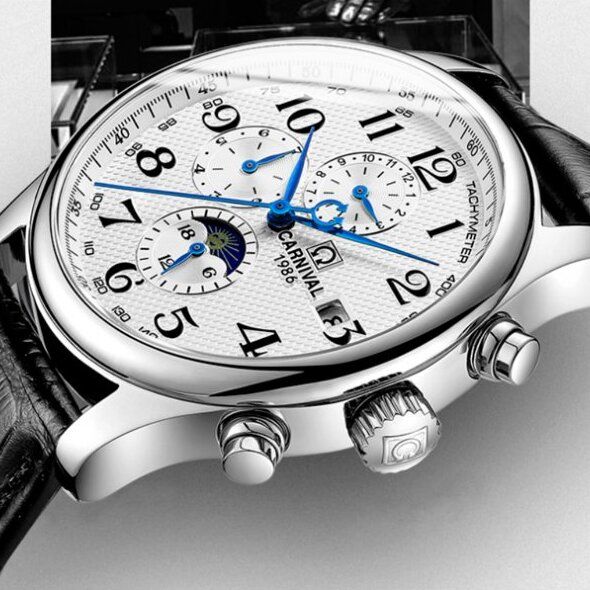 Чоловічий механічний годинник Carnival Masters White Sand, 2 ремінці - зображення 4